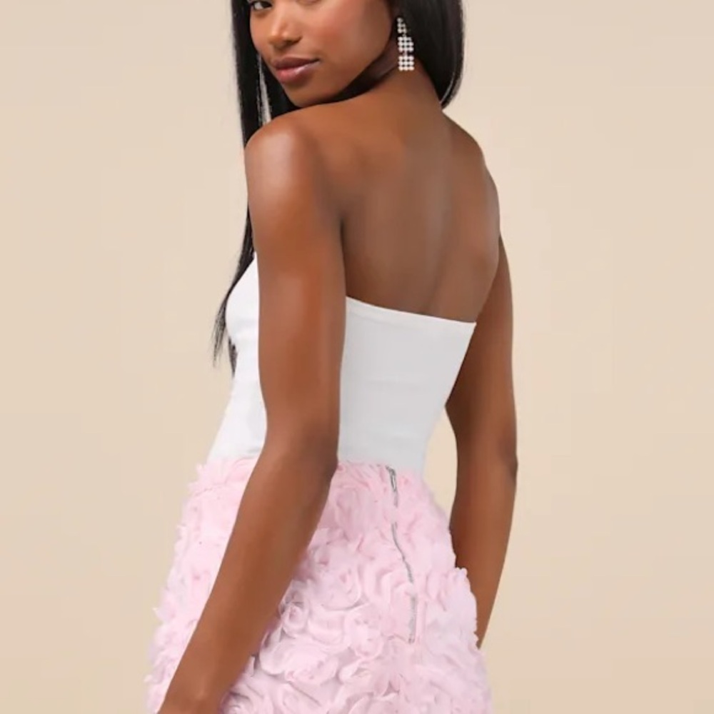 Immaculate Charm Pink 3D Floral Bodycon Mini Skirt